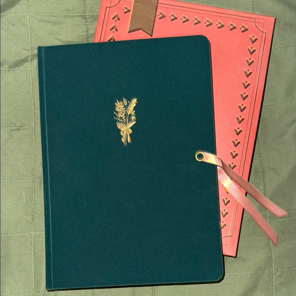 Beautiful Green Velvet Notebook with Gold Accents from Archer and Olive